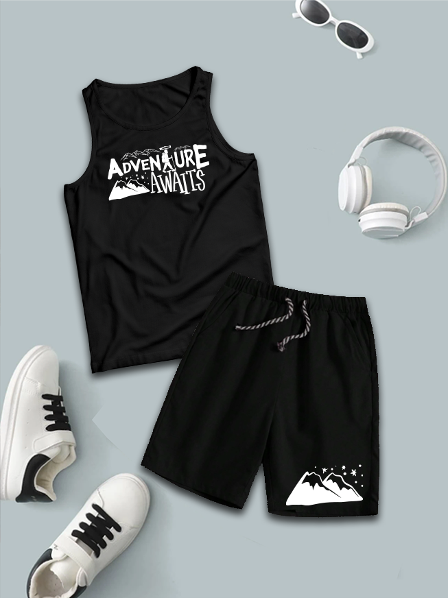 Sando & Short Set For Kids (Adventure-Awaits)