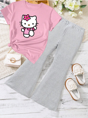 Kids T-Shirt & Plazzo Set (Baby Cat)