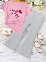 Kids T-Shirt & Plazzo Set (Hello Kitty)