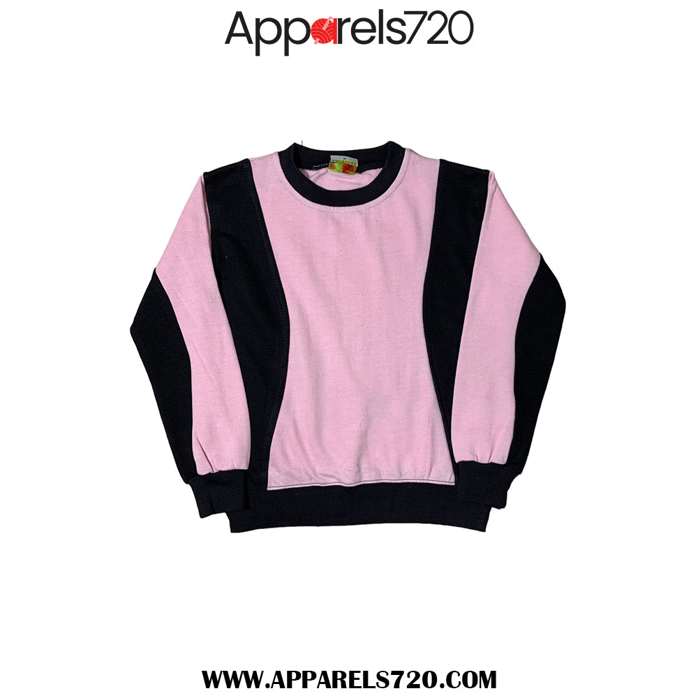 Fleece Panel Sweatshirt (Black-Pink)