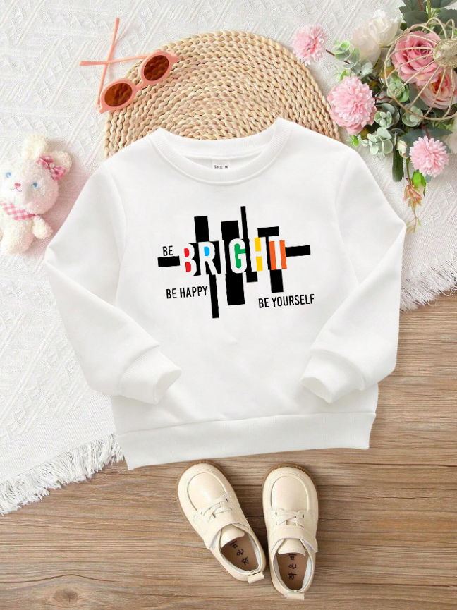 Sweatshirt For Kids (White-Be Bright)