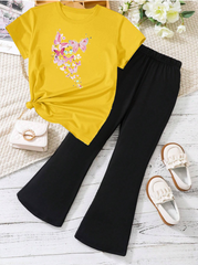 Kids T-Shirt & Plazzo Set (Butterfly)