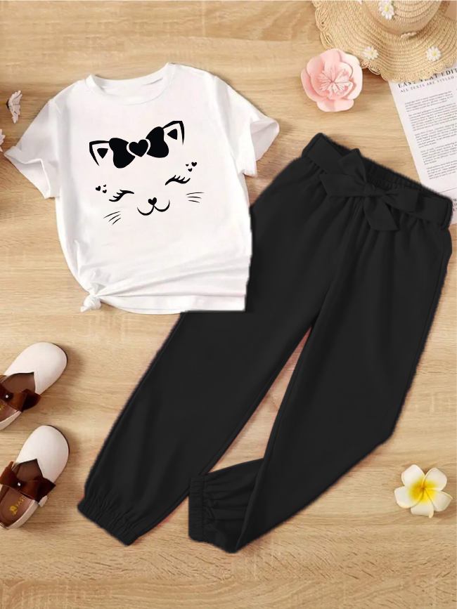 Kids T-Shirt & Trouser Set (Cat Eyes)