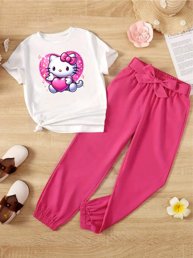 Kids T-Shirt & Trouser Set (Cat)