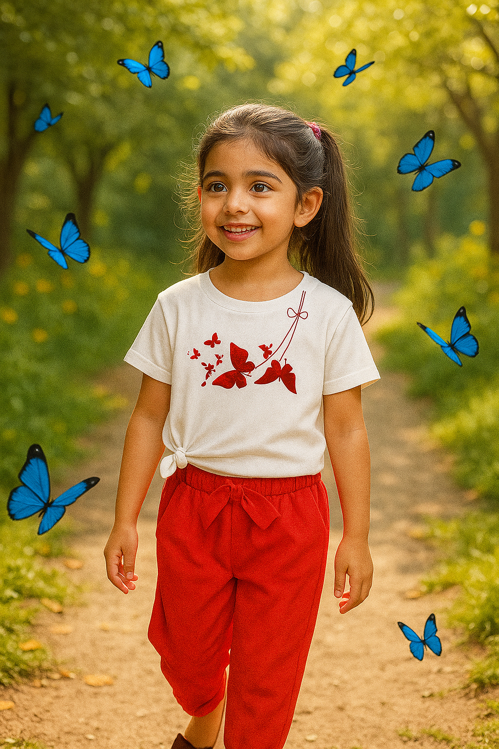 Kids T-Shirt & Trouser Set (Butterfly Flying)
