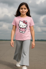 Kids T-Shirt & Plazzo Set (Baby Cat)