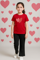 Kids T-Shirt & Plazzo Set (Double Heart)
