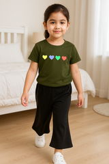 Kids T-Shirt & Plazzo Set (4 Heart)