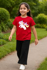 Kids T-Shirt & Plazzo Set (Horse Unicorn)