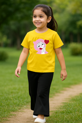 Kids T-Shirt & Plazzo Set (Love Cat)