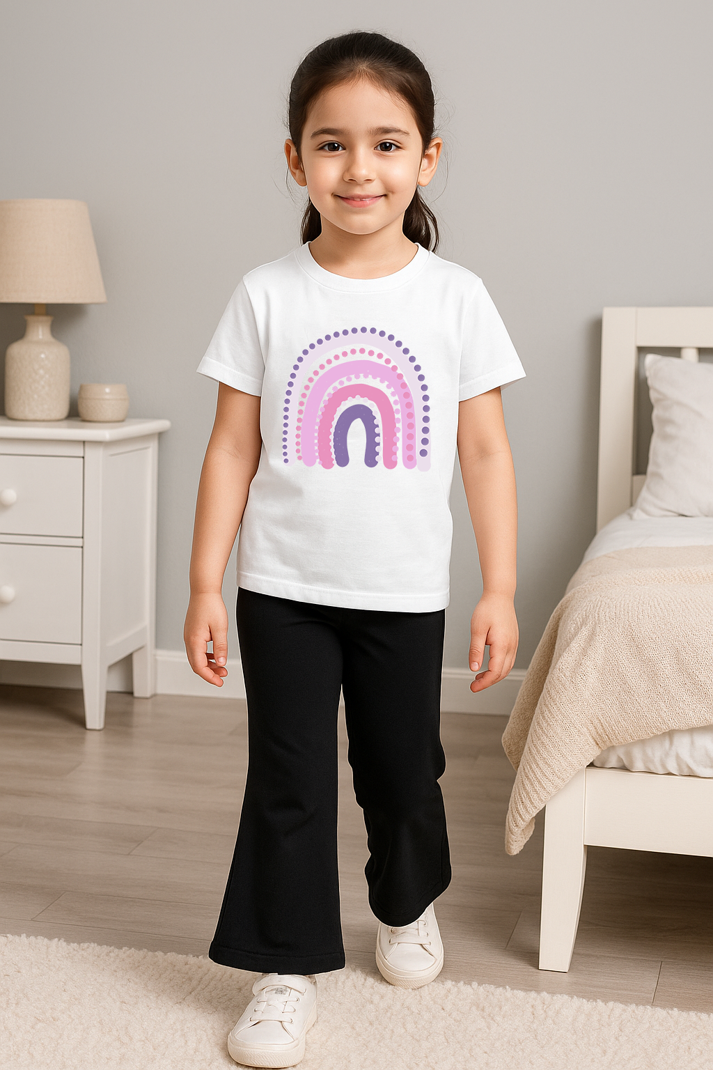 Kids T-Shirt & Plazzo Set (Rainbow)