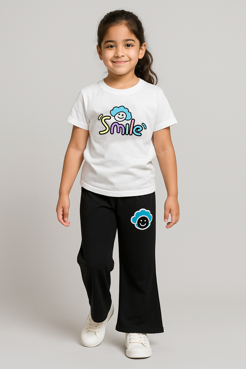 Kids T-Shirt & Plazzo Set (Smile)