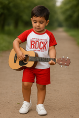 Raglan T-Shirt & Shorts Set For Kids (Rock Star)