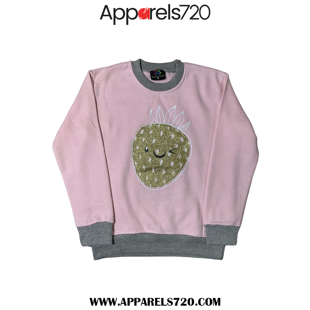 Fleece Printed Sweatshirt (Cherry)