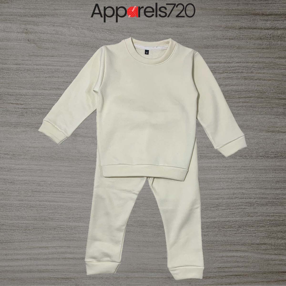 Fleece Plain Track Suit (Cream)