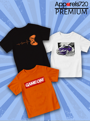 Pack of 3 Kids Printed T-Shirts (Gamer-Racing-Gameon)