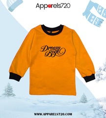 Fleece Printed Sweatshirt For Kids(Dream Big-Golden)