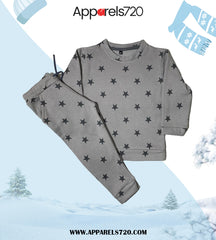 Printed Fleece Track Suit (Stars-Grey)