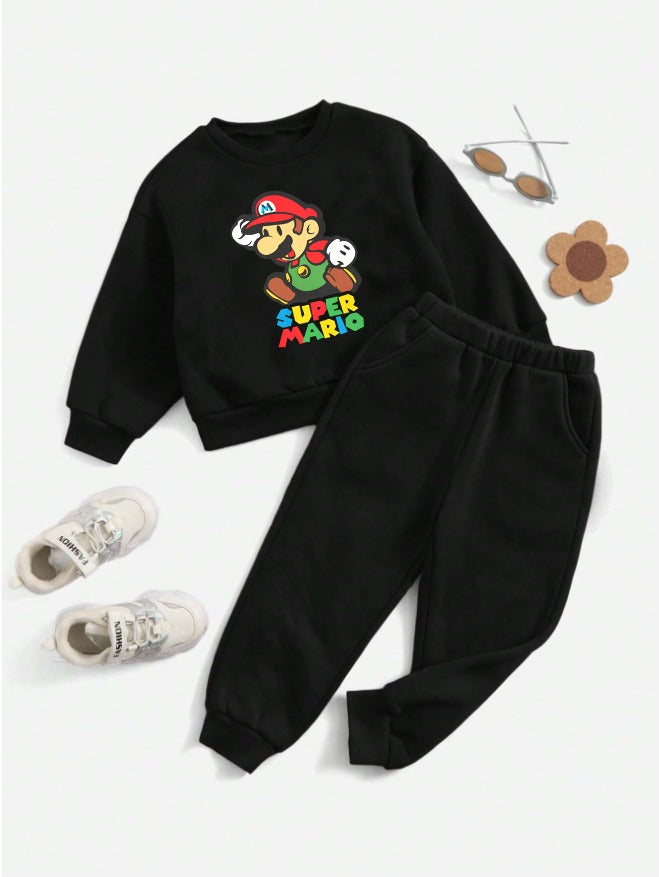 Fleece Track Suit (Black-Super Mario)