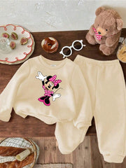 Fleece Track Suit (Cream-Mickey)