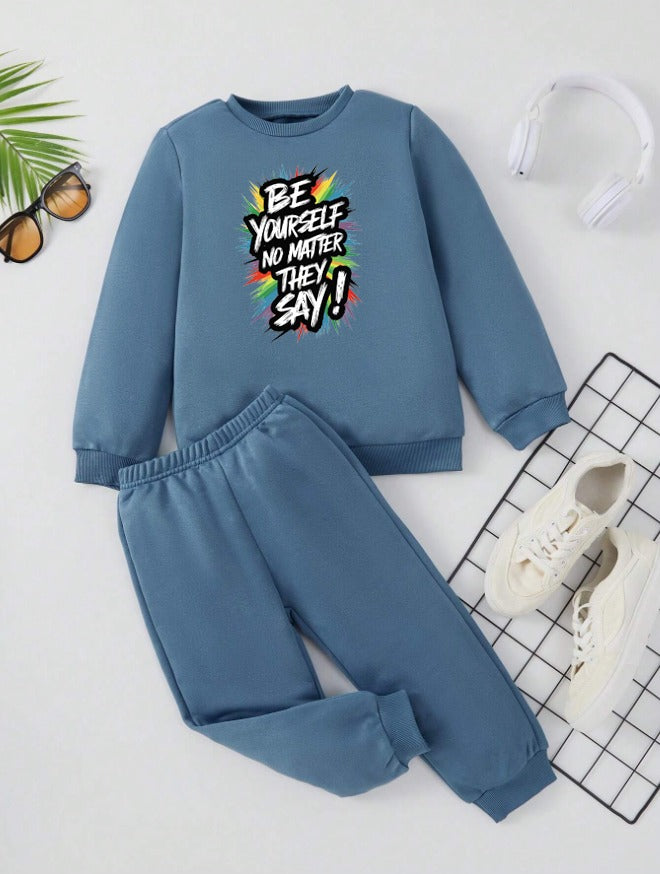 Fleece Track Suit (Blue-Be yourself)