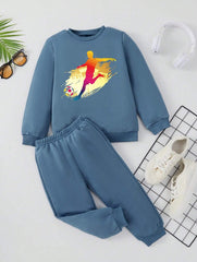 Fleece Track Suit (Blue-Foot Ball)