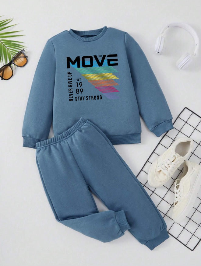 Fleece Track Suit (Blue-Move)