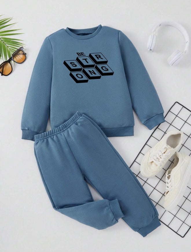 Fleece Track Suit (Blue-Strong)