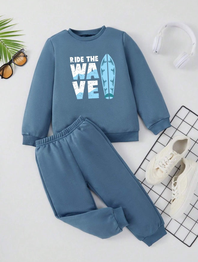 Fleece Track Suit (Blue-Wave)