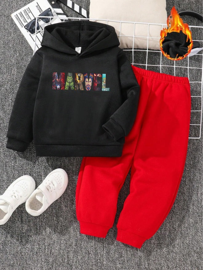 Hoodie & Trouser (Black-Marvel)