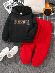 Hoodie & Trouser (Black-Marvel)