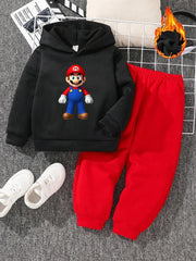 Hoodie & Trouser (Black-Super Mario)