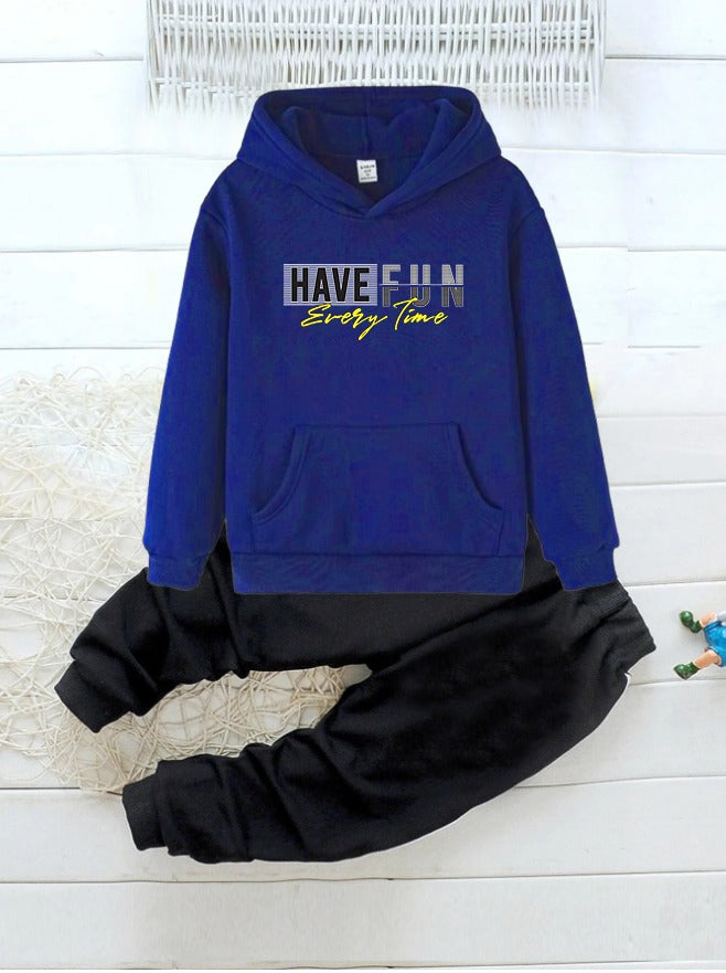 Hoodie & Trouser (Blue-Have Fun)