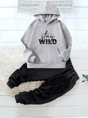 Hoodie & Trouser (Grey-Wild)