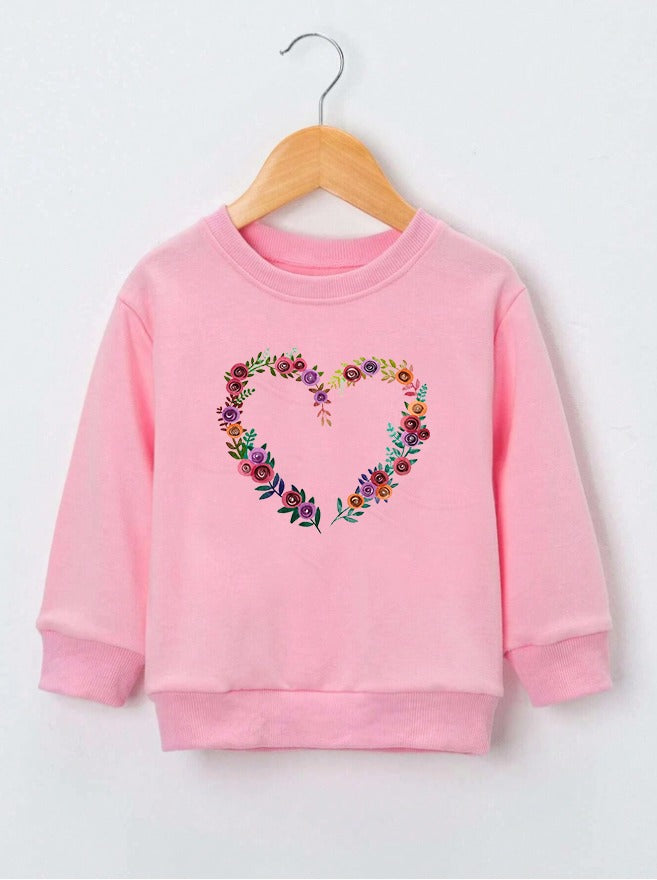 Sweatshirt For Kids (Pink-Heart)