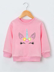 Sweatshirt For Kids (Pink-Unicorn)