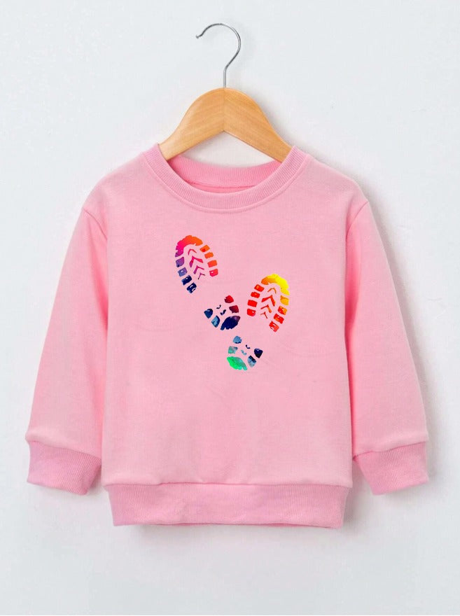 Sweatshirt For Kids (Pink-Foot Step)