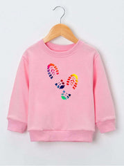 Sweatshirt For Kids (Pink-Foot Step)