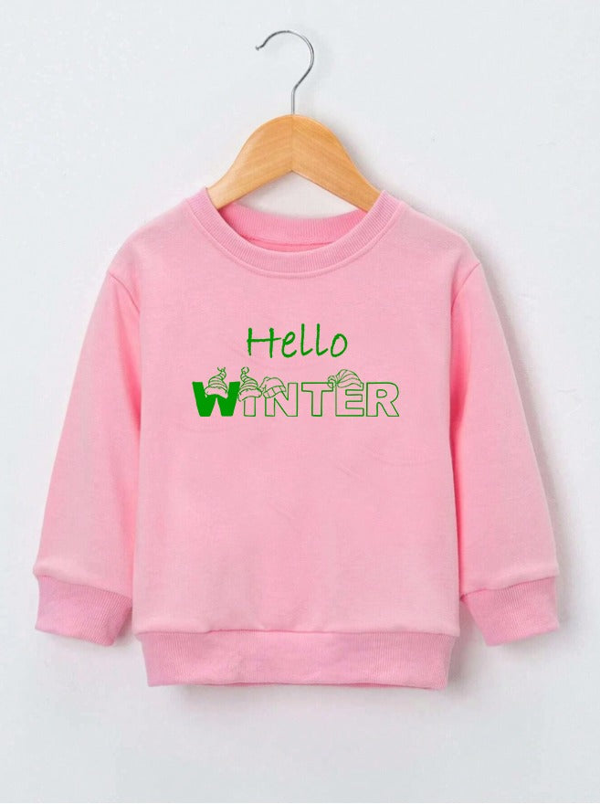 Sweatshirt For Kids (Pink-Hello)