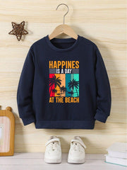 Sweatshirt For Kids (NavyBlue-Happiness)