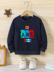 Sweatshirt For Kids (Navy Blue-Awsome)
