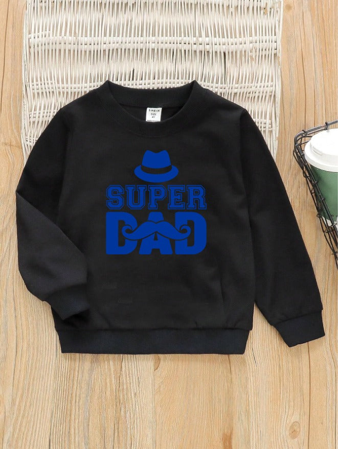 Sweatshirt For Kids (Black-Super Dad)