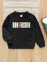 Sweatshirt For Kids (Black-Run faster)