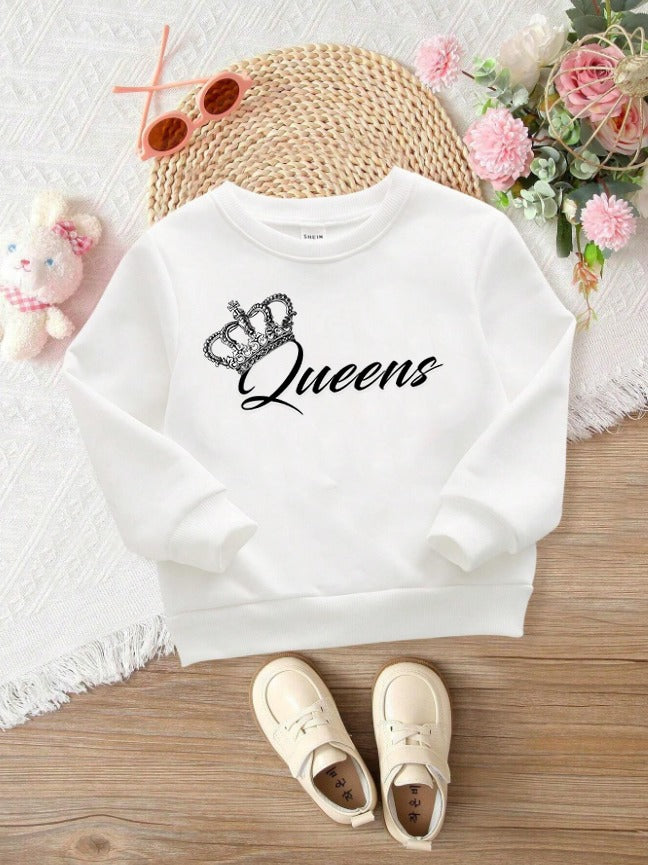 Sweatshirt For Kids (White-Queens)