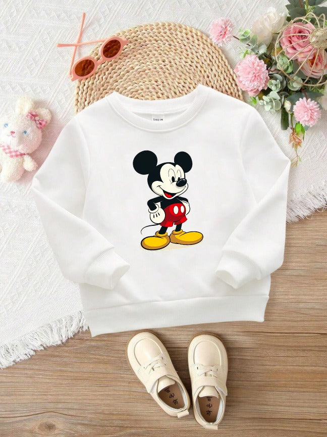 Sweatshirt For Kids (White-Mickey)