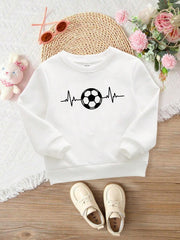 Sweatshirt For Kids (White-Football)