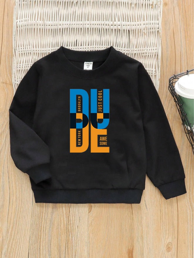 Sweatshirt For Kids (Black-Dude)