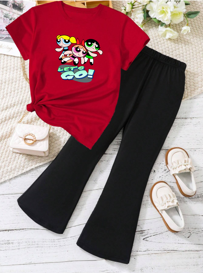 Kids T-Shirt & Plazzo Set (Lets Go)