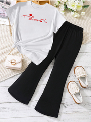 Kids T-Shirt & Plazzo Set (Love)