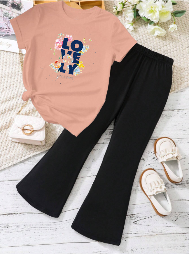 Kids T-Shirt & Plazzo Set (Lovely)